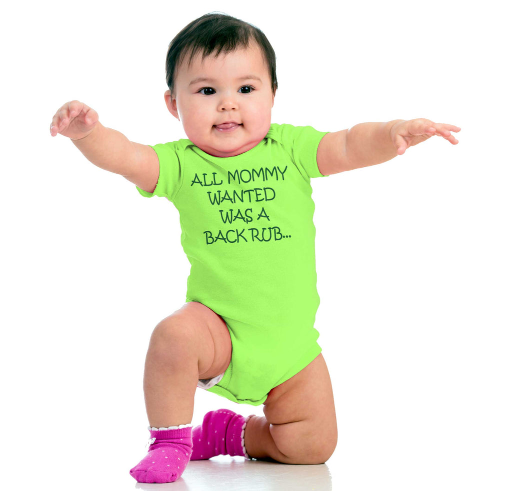 Mommy Backrub Romper Bodysuit-Direct To Garment Print-Brisco Baby