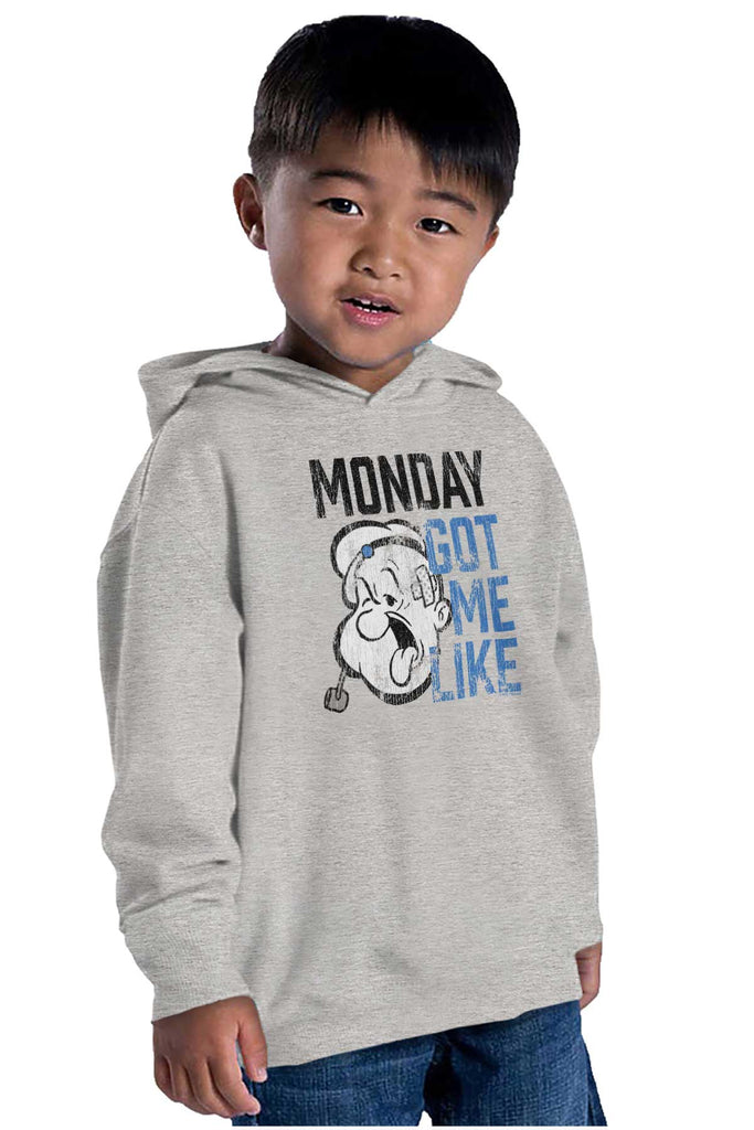 Monday Got Me Like Toddler Pullover Hoodie-Direct To Garment Print-Brisco Baby