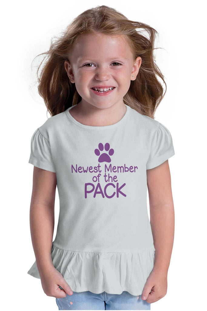 Member of the Pack Toddler Ruffle Bottom Tee-Direct To Garment Print-Brisco Baby