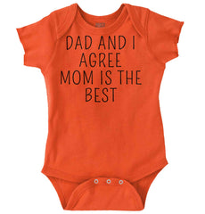 Mom Is Best Romper Bodysuit-Direct To Garment Print-Brisco Baby