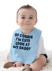 I'm Cute Infant Baby Bib-Direct To Garment Print-Brisco Baby