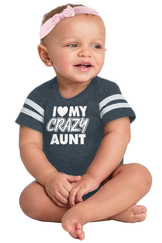Crazy Aunt Football Romper Bodysuit-Direct To Garment Print-Brisco Baby