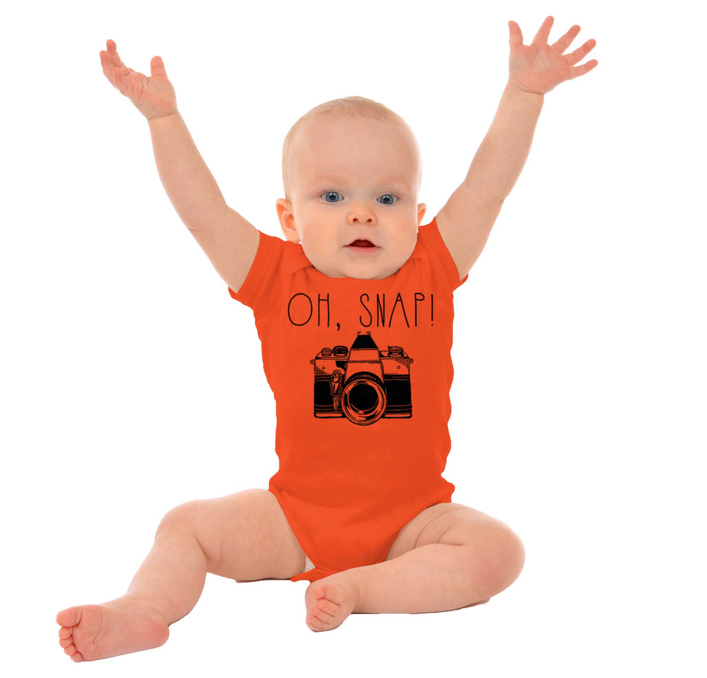 Oh Snap Camera Romper Bodysuit-Direct To Garment Print-Brisco Baby