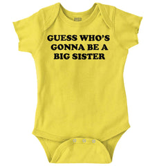 Guess Who's Gonna Be A Big Sister? Romper Bodysuit-Direct To Garment Print-Brisco Baby