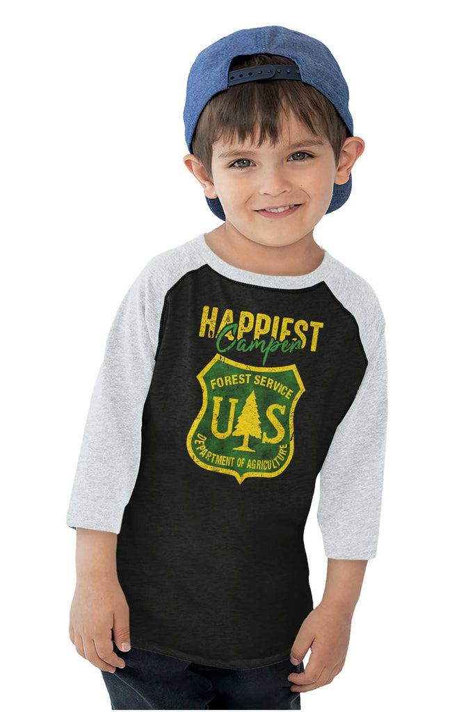 Happiest Camper Toddler Baseball-Direct To Garment Print-Brisco Baby