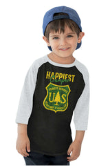 Happiest Camper Toddler Baseball-Direct To Garment Print-Brisco Baby