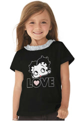 Love Betty Toddler Ruffled Trim T-Shirt-Direct To Garment Print-Brisco Baby