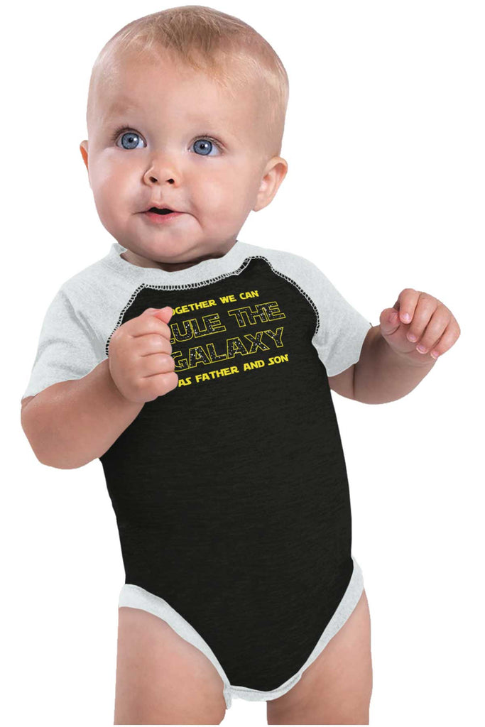 Rule The Galaxy Raglan Romper Bodysuit-Direct To Garment Print-Brisco Baby