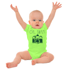 Oh Snap Camera Romper Bodysuit-Direct To Garment Print-Brisco Baby