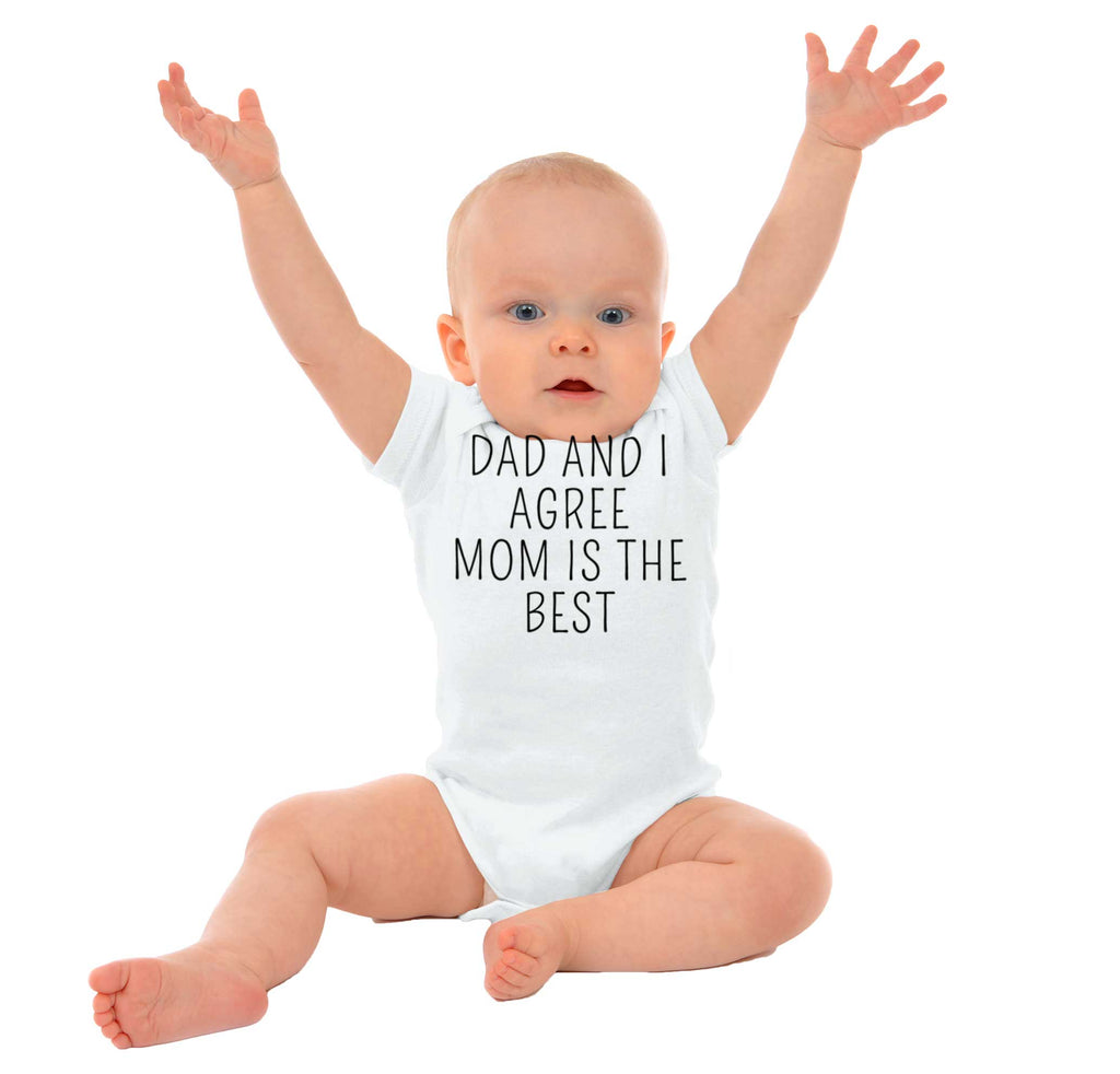 Mom Is Best Romper Bodysuit-Direct To Garment Print-Brisco Baby