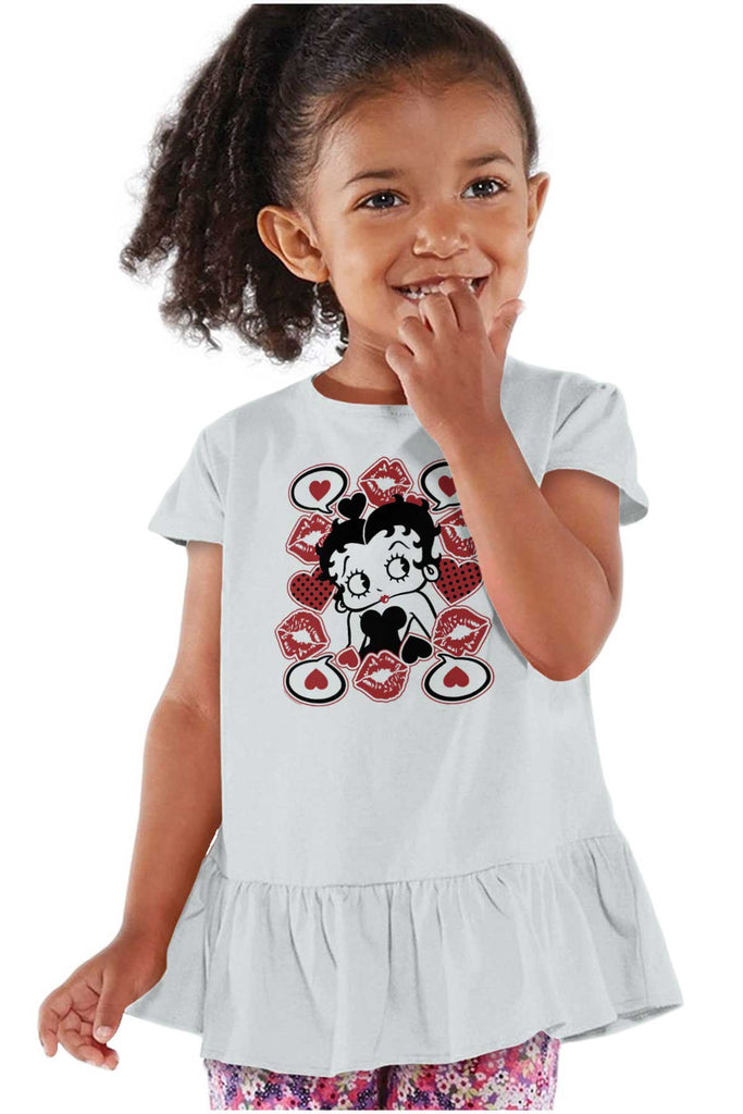 Betty In Love Toddler Ruffle Bottom Tee-Direct To Garment Print-Brisco Baby