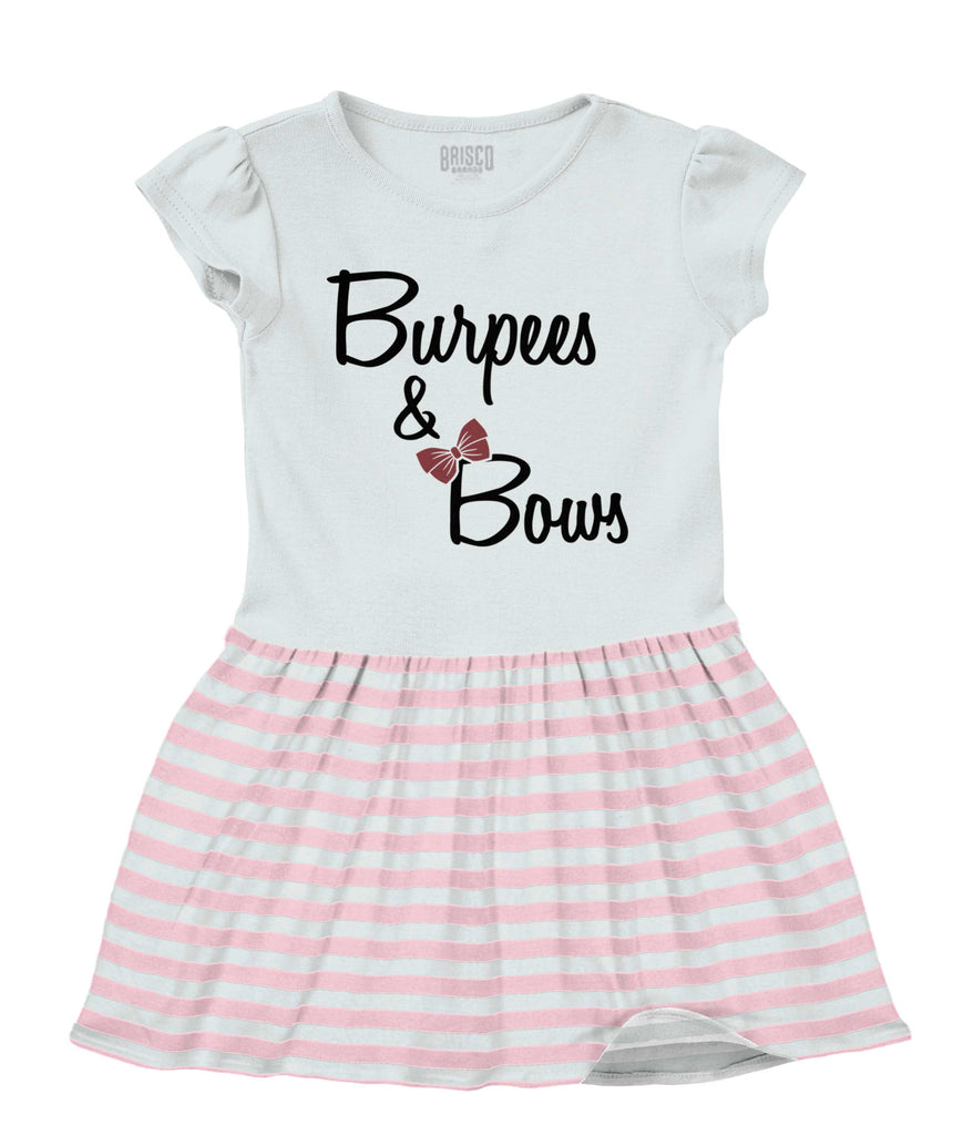 Burpees and Bows Baby Striped Skirt Dress-Direct To Garment Print-Brisco Baby