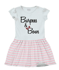 Burpees and Bows Baby Striped Skirt Dress-Direct To Garment Print-Brisco Baby