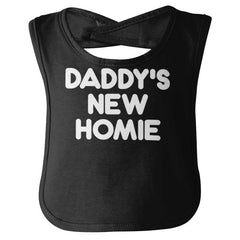 Daddy's New Homie Infant Baby Bib-Direct To Garment Print-Brisco Baby