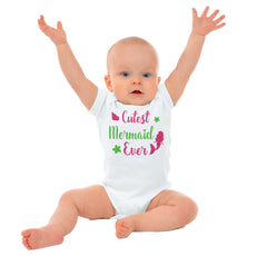 Cutest Mermaid Ever Romper Bodysuit-Direct To Garment Print-Brisco Baby