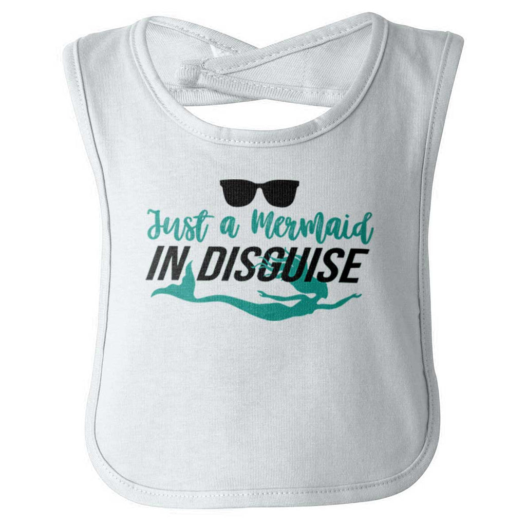 Mermaid In Disguise Infant Baby Bib-Direct To Garment Print-Brisco Baby