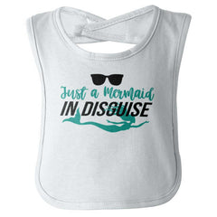 Mermaid In Disguise Infant Baby Bib-Direct To Garment Print-Brisco Baby