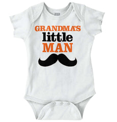 Grandmas Little Man Romper Bodysuit-Direct To Garment Print-Brisco Baby