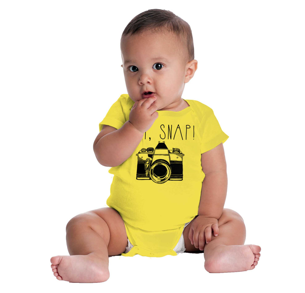 Oh Snap Camera Romper Bodysuit-Direct To Garment Print-Brisco Baby