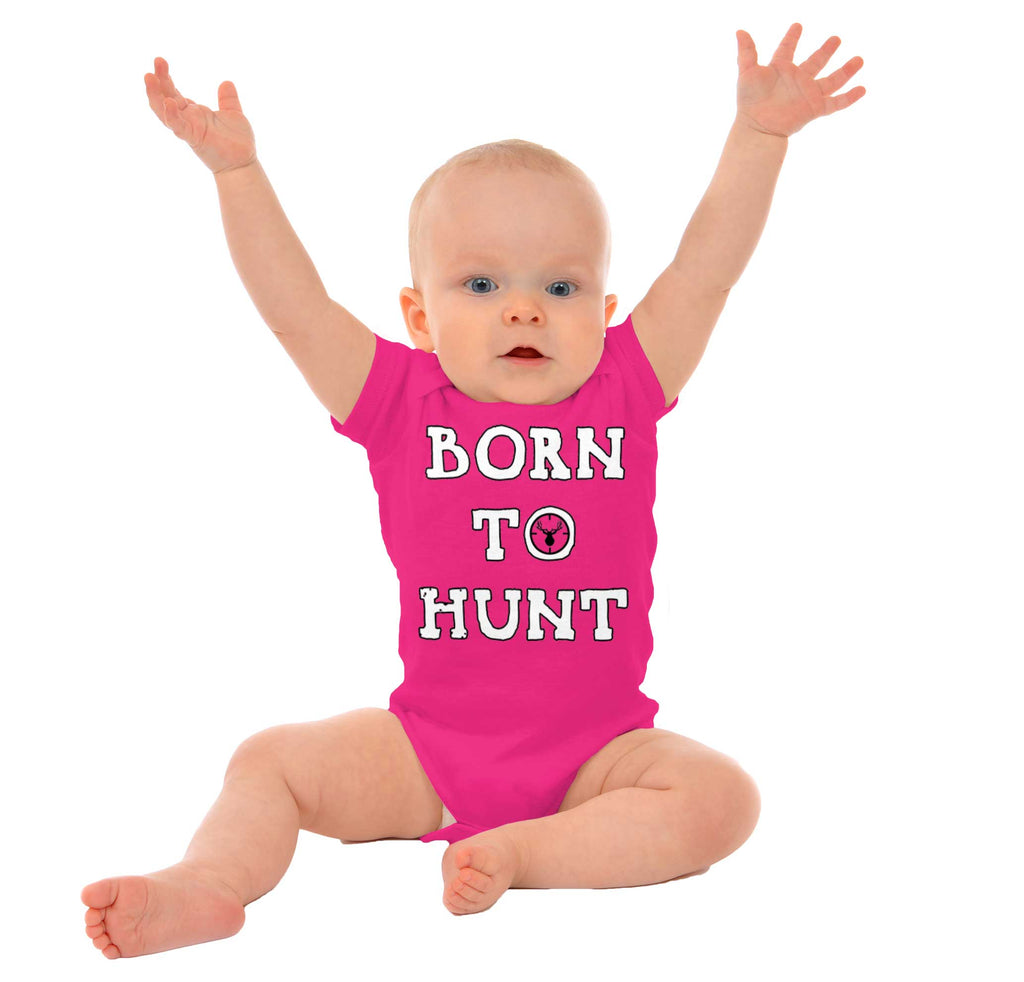 Cute Born To Hunt Deer Romper Bodysuit-Direct To Garment Print-Brisco Baby
