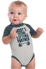 Lifting Partner Raglan Romper Bodysuit-Direct To Garment Print-Brisco Baby