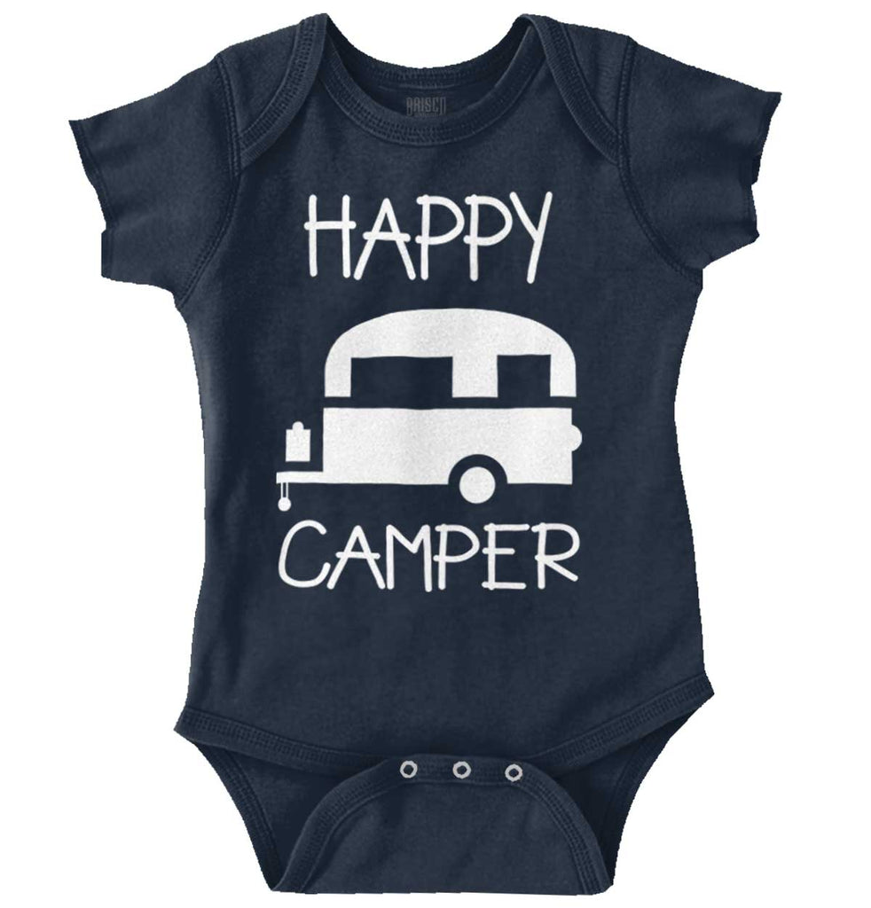 Happy Camper Romper Bodysuit-Direct To Garment Print-Brisco Baby