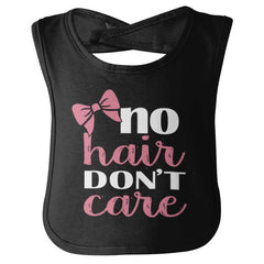 No Hair Don't Care Infant Baby Bib-Direct To Garment Print-Brisco Baby