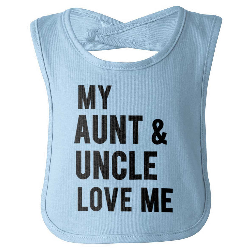 Aunt And Uncle Love Me Infant Baby Bib-Direct To Garment Print-Brisco Baby