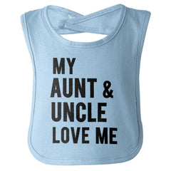 Aunt And Uncle Love Me Infant Baby Bib-Direct To Garment Print-Brisco Baby