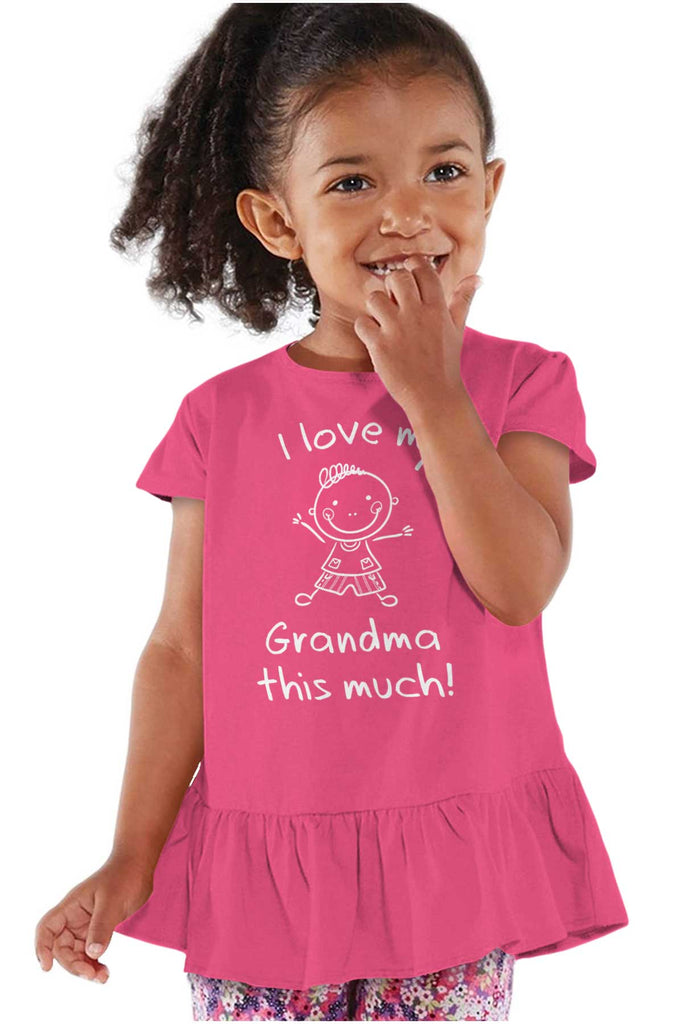 Love My Grandma Toddler Ruffle Bottom Tee-Direct To Garment Print-Brisco Baby