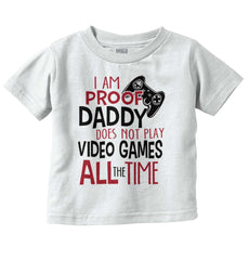 Daddy Plays Video Games Infant Toddler T Shirt-Direct To Garment Print-Brisco Baby