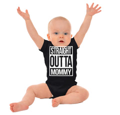 Straight Outta Mommy Romper Bodysuit-Direct To Garment Print-Brisco Baby