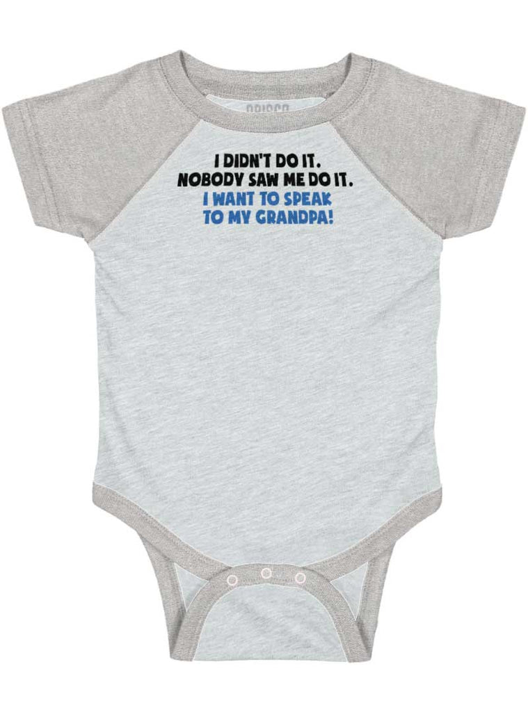 I Didn't Do It Raglan Romper Bodysuit-Direct To Garment Print-Brisco Baby