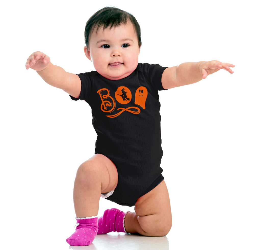 Boo Ghost Romper Bodysuit-Direct To Garment Print-Brisco Baby
