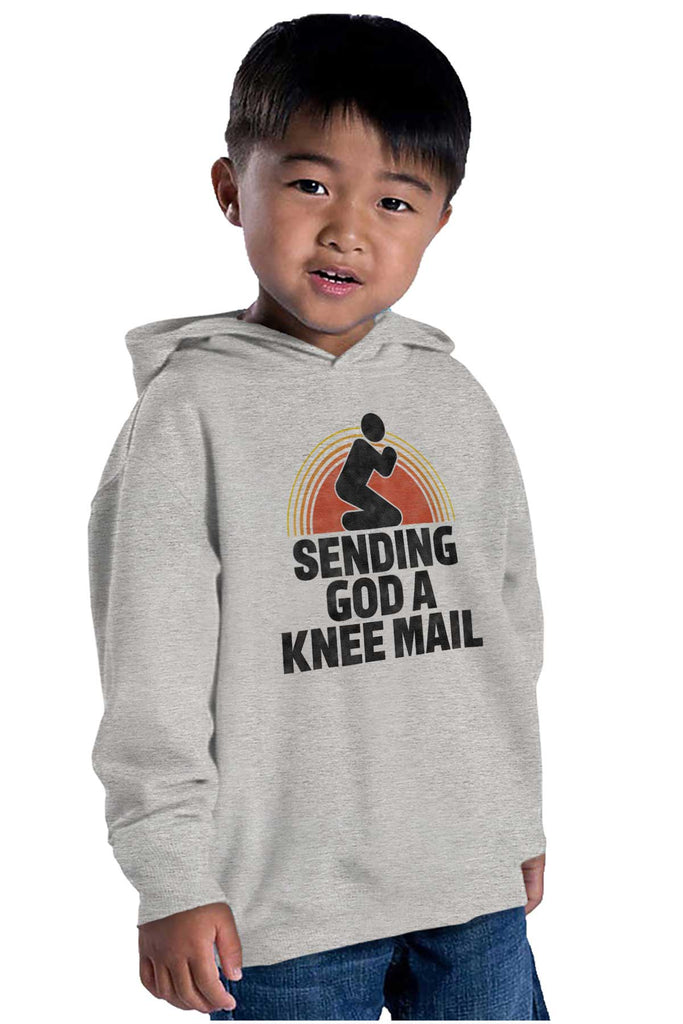 Sending God A Knee Mail Toddler Pullover Hoodie-Direct To Garment Print-Brisco Baby