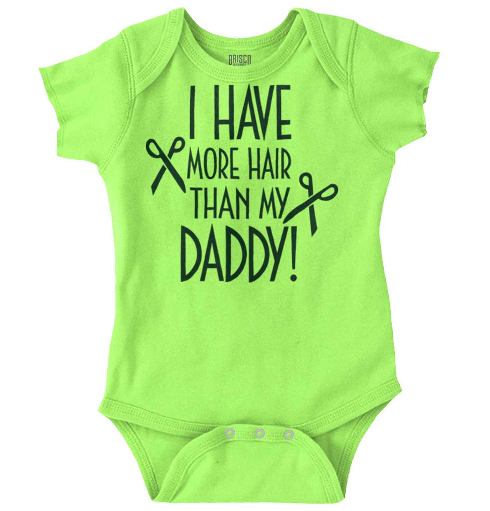 More Hair Than Daddy Romper Bodysuit-Direct To Garment Print-Brisco Baby