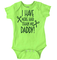 More Hair Than Daddy Romper Bodysuit-Direct To Garment Print-Brisco Baby