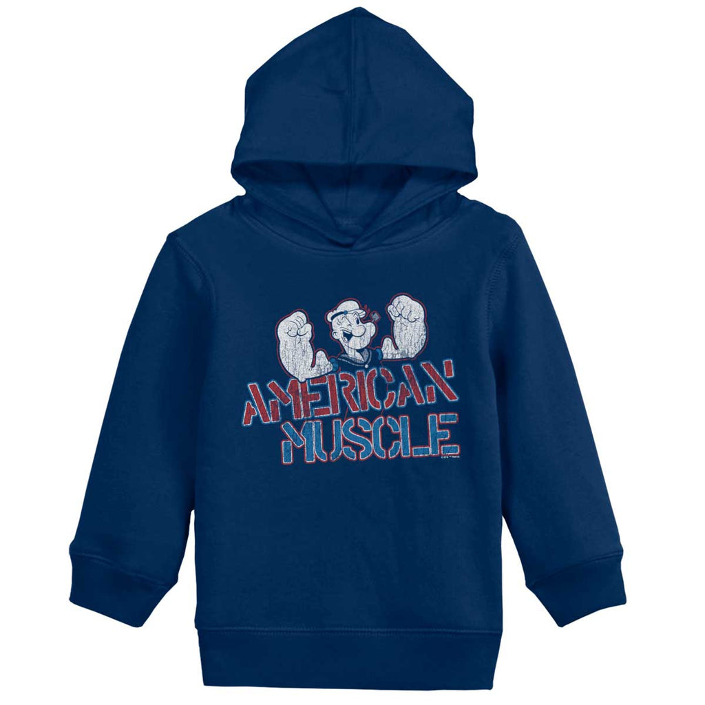 American Muscle Toddler Pullover Hoodie-Direct To Garment Print-Brisco Baby