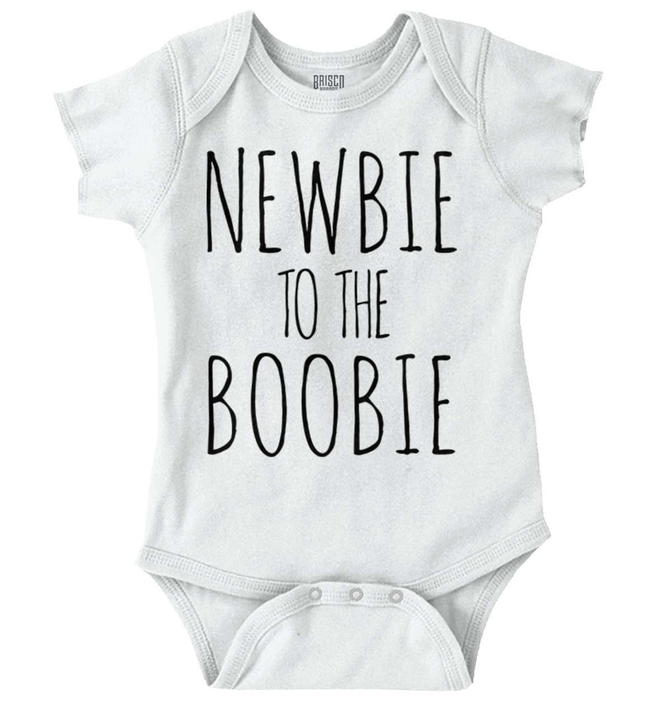 Newbie Boobie Romper Bodysuit-Direct To Garment Print-Brisco Baby