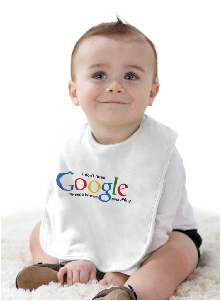 Google Uncle Infant Baby Bib-Direct To Garment Print-Brisco Baby