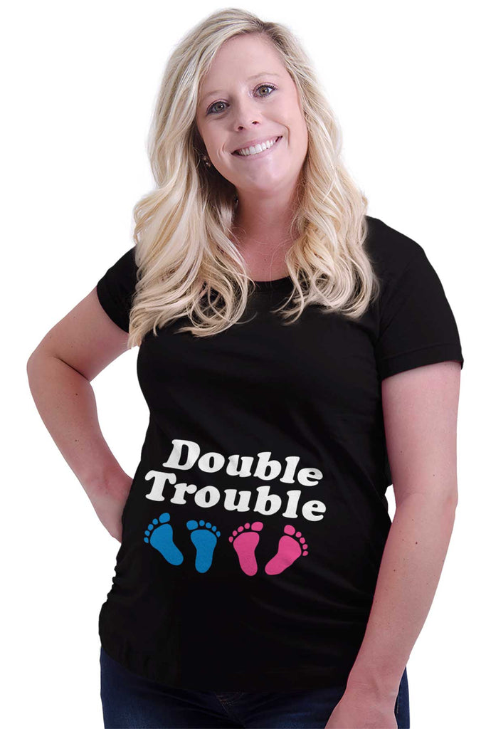 Double Touble Maternity T-Shirt-Direct To Garment Print-Brisco Baby