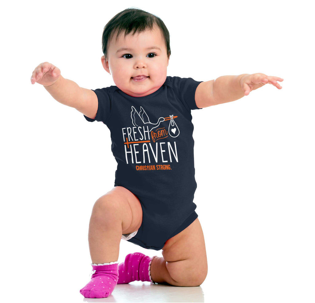 Fresh From Heaven Romper Bodysuit-Direct To Garment Print-Brisco Baby