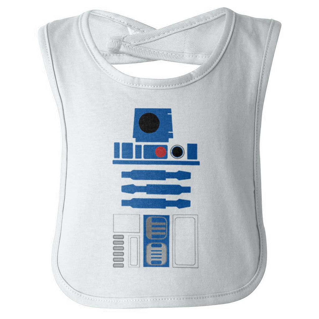 R2D2 Infant Baby Bib-Direct To Garment Print-Brisco Baby