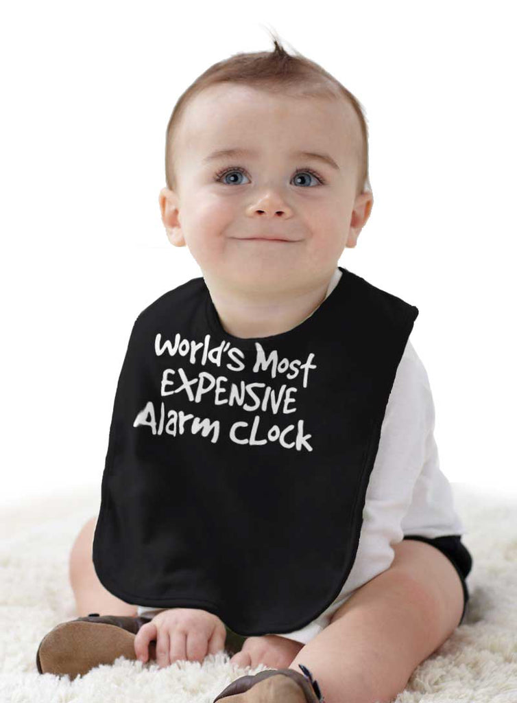 Alarm Clock Infant Baby Bib-Direct To Garment Print-Brisco Baby