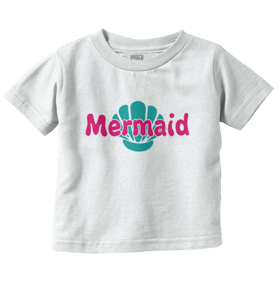 Mermaid Shell Infant Toddler T Shirt-Direct To Garment Print-Brisco Baby