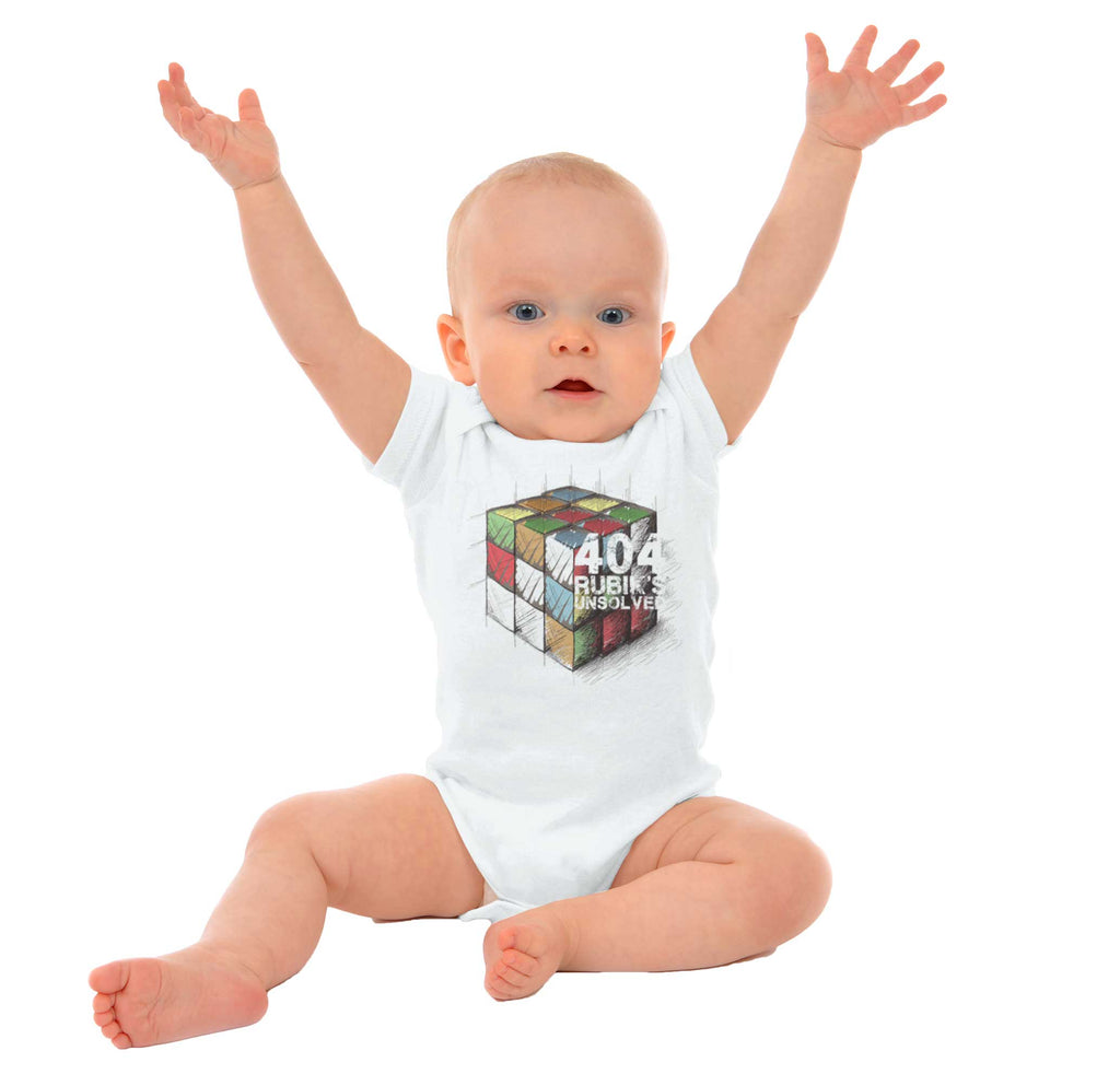 Cube Not Found Romper Bodysuit-Direct To Garment Print-Brisco Baby