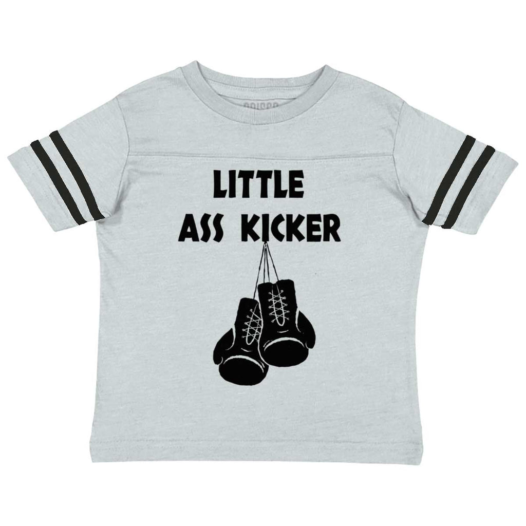 Little Ass Kicker Toddler Football Jersey Tee-Direct To Garment Print-Brisco Baby