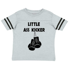 Little Ass Kicker Toddler Football Jersey Tee-Direct To Garment Print-Brisco Baby
