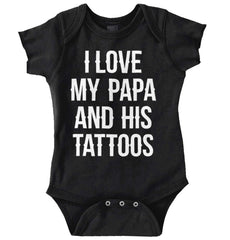 I Love Papa And Tattoos Romper Bodysuit-Direct To Garment Print-Brisco Baby