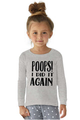 Poops I Did It Again Solid Baby Pajama Top-Direct To Garment Print-Brisco Baby